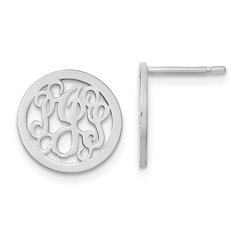 Sterling silver monogram earrings