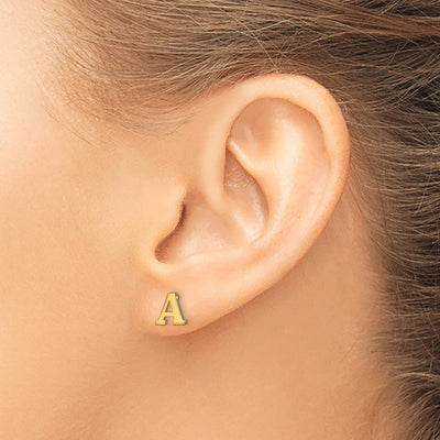Sterling Silver Gold-plated Initial Post Earrings