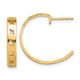 14k & 10k Gold Brushed Initial Post Hoop Earrings