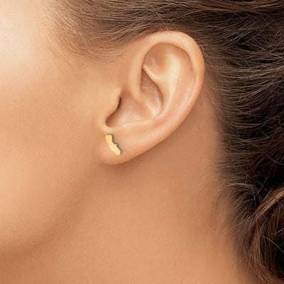 Sterling Silver/Gold-plated California State Earrings