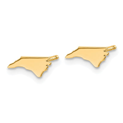 Sterling Silver/Gold-plated North Carolina State Earrings