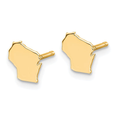 Sterling Silver/Gold-plated Wisconsin State Earrings