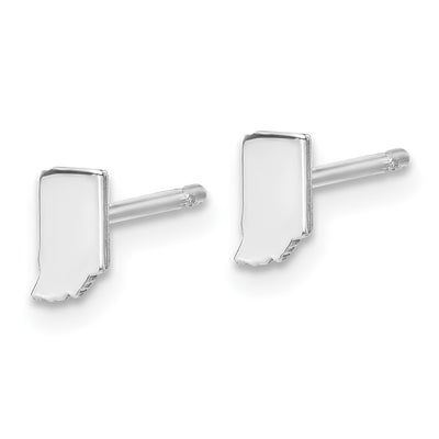 Sterling Silver/Rhodium-plated Indiana State Earrings