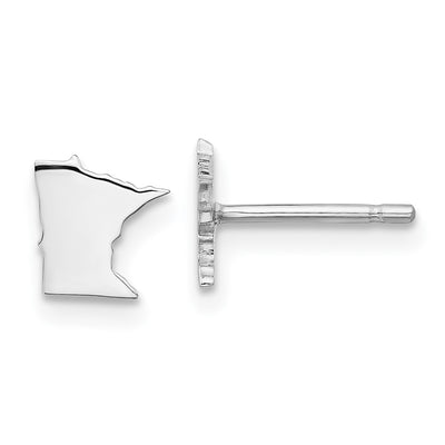 Sterling Silver/Rhodium-plated Minnesota State Earrings