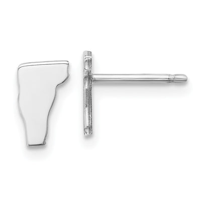 Sterling Silver/Rhodium-plated Vermont State Earrings
