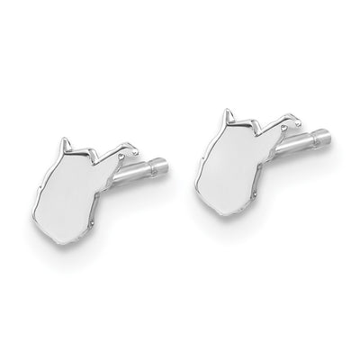 Sterling Silver/Rhodium-plated West Virginia State Earrings