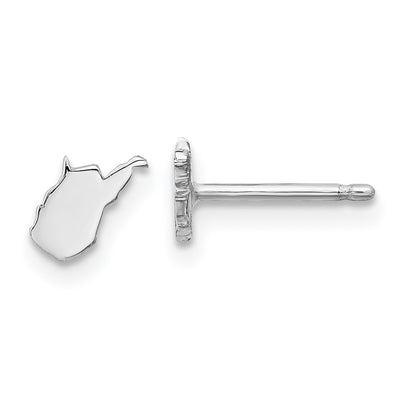 Sterling Silver/Rhodium-plated West Virginia State Earrings