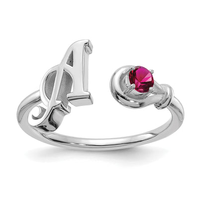 10K Gold Letter with Birthstone Ring