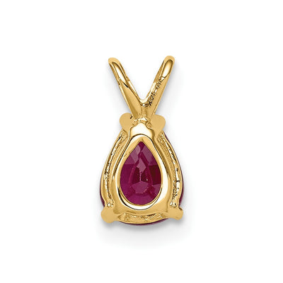 14K Pear Ruby Pendant