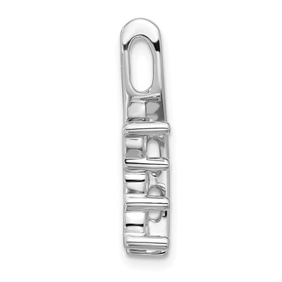 14K White Gold Holds Three-Stone Curved Bar Chain Slide Mounting, 25 x 7mm