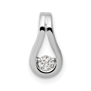 14k White Gold Complete AA Diamond Teardrop-Shape Slide Fits up to Regular/ Fancy or Reversible Omega (Style XP1547AA)