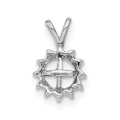 14K White Gold Pearl Pendant Mounting, 13 x 8mm