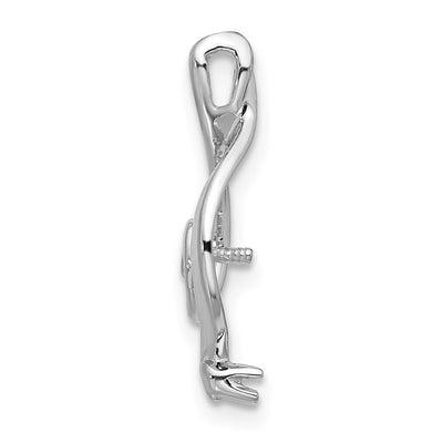 14K White Gold Pearl Pendant Mounting, 20 x 10mm