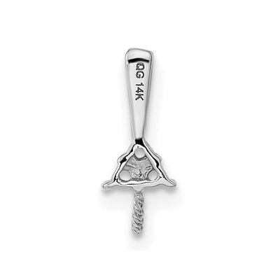 14K White Gold Pearl & Diamond Pendant Mounting