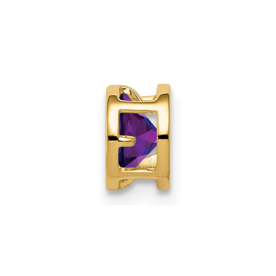 14K Amethyst bezel pendant