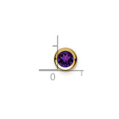 14K Amethyst bezel pendant
