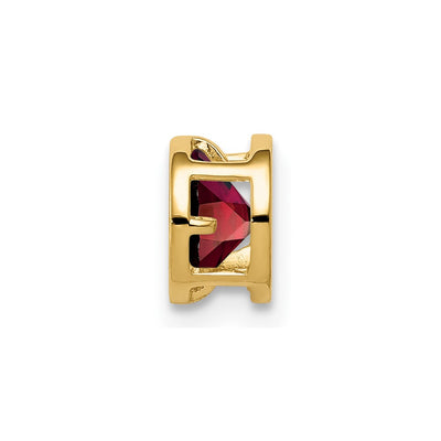 14K Garnet bezel pendant, 6 x 6mm