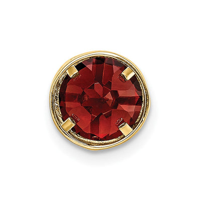 14K Garnet bezel pendant, 8 x 8mm