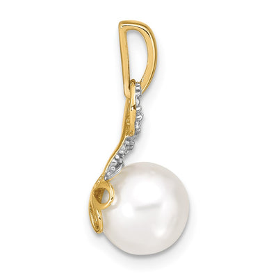 14K Freshwater Cultured Pearl and Diamond Pendant