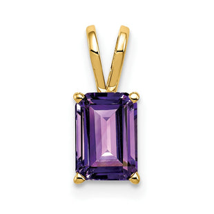 14k Emerald Cut Amethyst pendant (Style XP421AM)