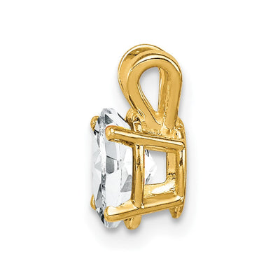 14K Oval Cubic Zirconia pendant, 11 x 5mm