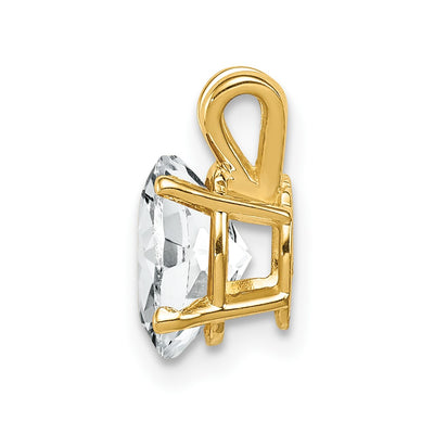 14K Oval Cubic Zirconia pendant, 12 x 6mm