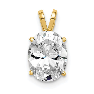 14K Oval Cubic Zirconia pendant, 12 x 7mm