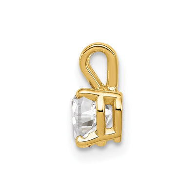 14K Heart Cubic Zirconia pendant, 9 x 5mm