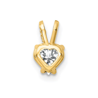 14K Heart Cubic Zirconia pendant, 9 x 5mm