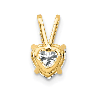 14K Heart Cubic Zirconia pendant, 12 x 6mm