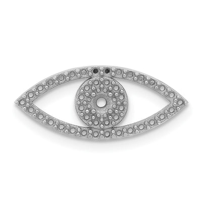 14K White Gold Small Evil Eye Chain Slide Mounting