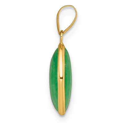 14K Polished Jade Oval Cabochon Pendant
