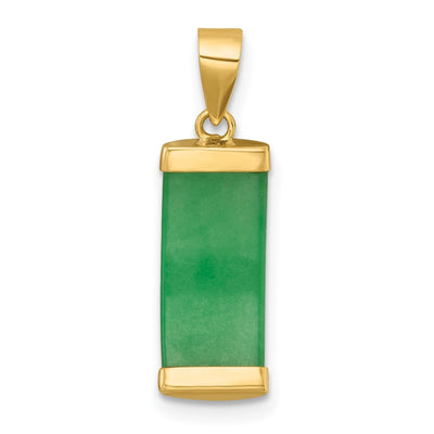 14K Polished Jade Domed Bar Pendant
