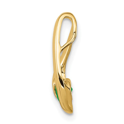 14K Round Emerald Chain Slide