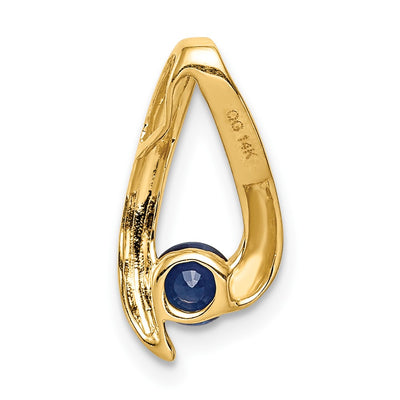14K Round Sapphire Chain Slide