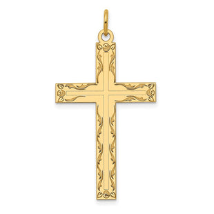 14K Laser Designed Cross Pendant (Style XR1011)