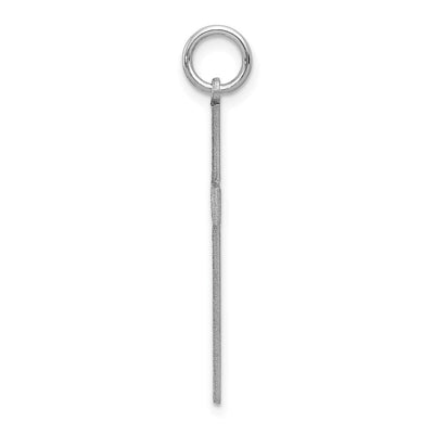 14K White Gold Laser Designed Cross Pendant, 32 x 17mm