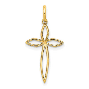 14K Laser Designed Passion Cross Charm (Style XR1037)