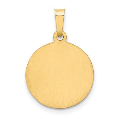 14K Polished and Satin Our Lady Guadalupe Medal Hollow Pendant, 23 x 15mm