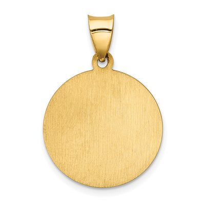 14K Polished and Satin Our Lady of Sorrows Medal Hollow Pendant, 26.5 x 19mm