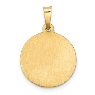14K Polished and Satin St. Christopher Medal Hollow Pendant, 21.2 x 15mm