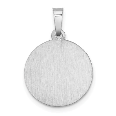14K White Gold Polished/Satin St Christopher Medal Hollow Pendant, 21.2 x 15mm