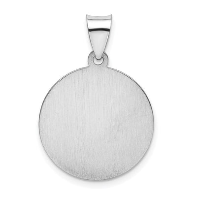 14K White Gold Polished/Satin St Christopher Medal Hollow Pendant, 29 x 19.75mm
