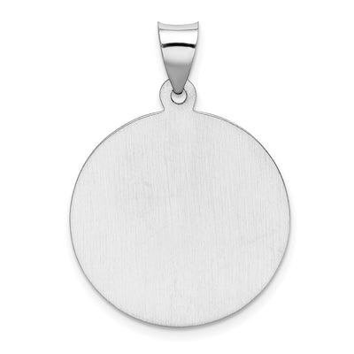 14K White Gold Polished/Satin St Christopher Medal Hollow Pendant, 32 x 22.75mm