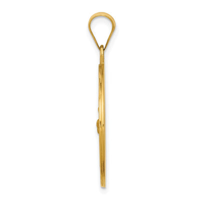 14K Polished and Satin St Francis Medal Hollow Pendant, 30.5 x 22.5mm