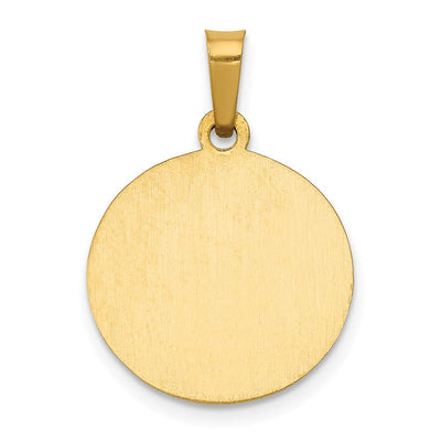 14K Polished and Satin St Gerard Medal Hollow Pendant, 22 x 15mm