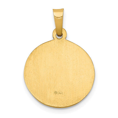 14K Polished and Satin St John Baptist Medal Hollow Pendant, 21 x 15mm