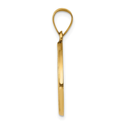 14K Polished and Satin St John Baptist Medal Hollow Pendant, 27.5 x 19mm