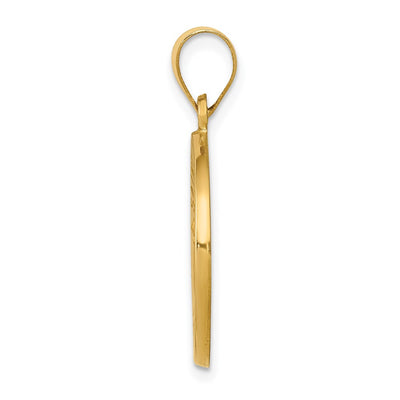 14K Polished and Satin St John Baptist Medal Hollow Pendant, 27 x 19mm
