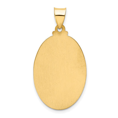 14K Polished and Satin St. Christopher Medal Hollow Pendant, 36 x 18.5mm